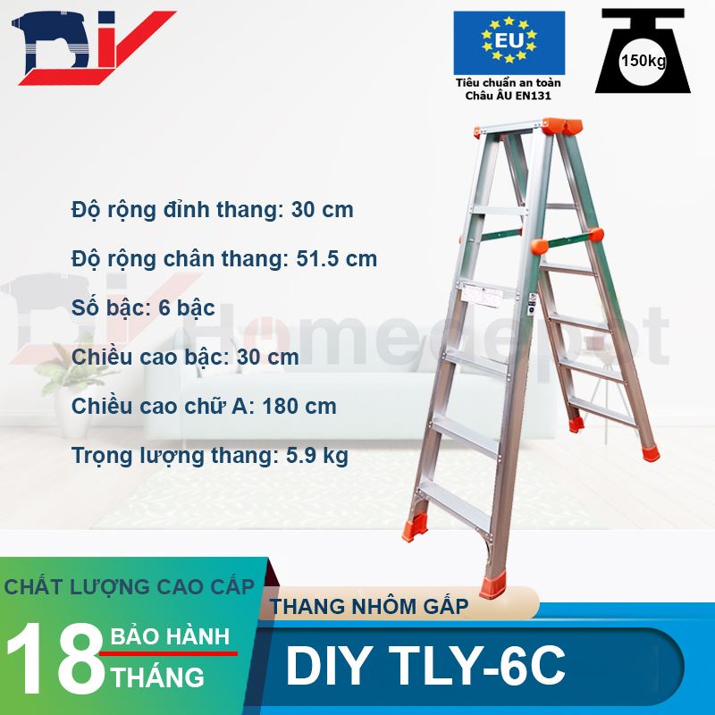 [HỎA TỐC 2H HCM] Thang nhôm gấp DIY TLY-6C