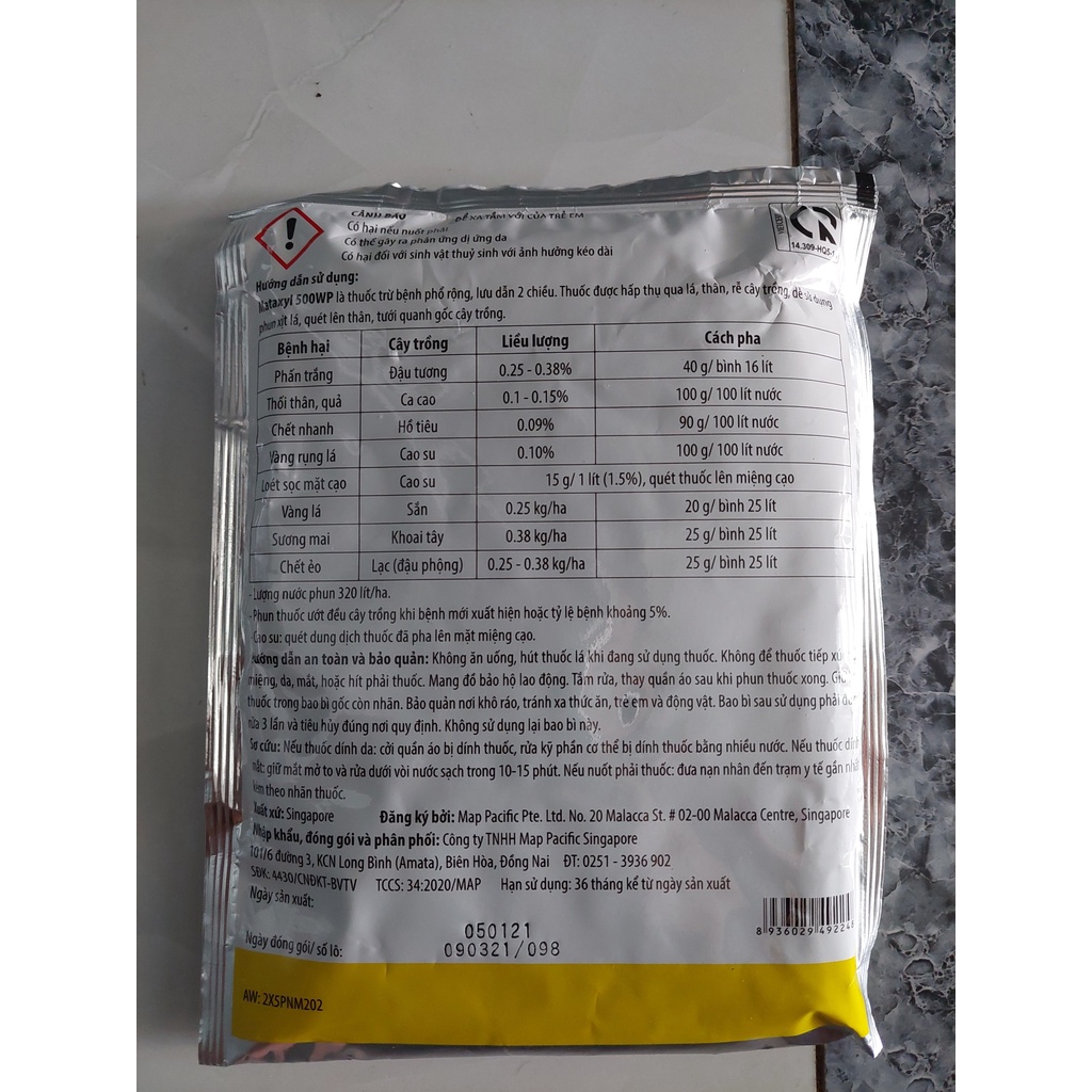 MATAXYL 500WP THUỐC TRỪ NẤM BỆNH SINGAPORE
