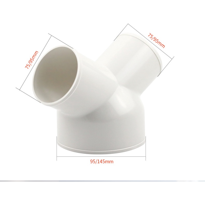Khớp nối ống gió chữ Y 150-100-100mm, độ dày ống 3.5mm, mép ống 4mm - Sản phẩm quạt thông gió KhaLik