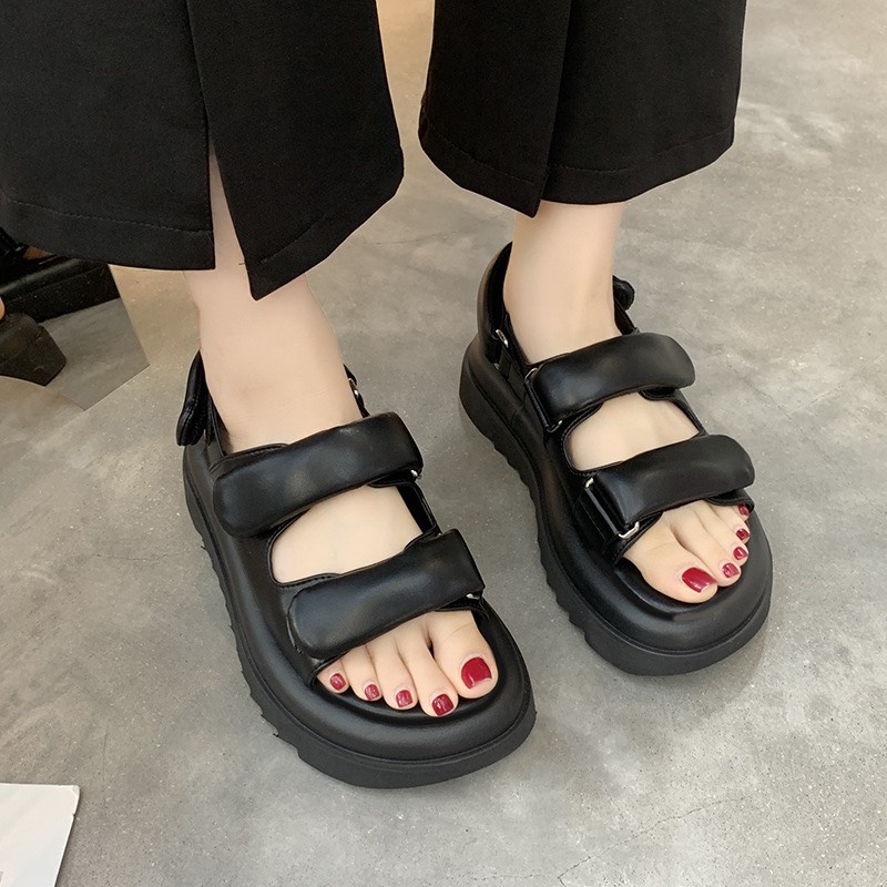 Sandal nữ quai da 5cm NaBi