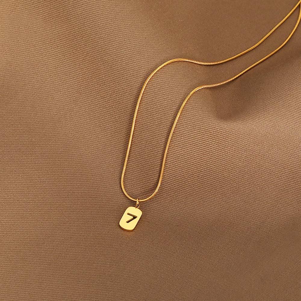 MOCHO Vòng cổ Thép Titan Mặt Số 7 Đơn Giản Cho Nữ