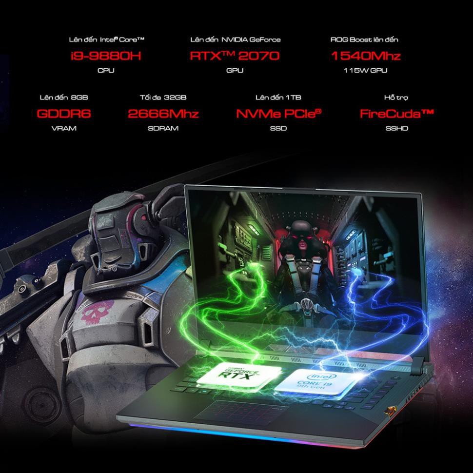 Laptop ASUS G731G_N-WH100T | i7-9750H | 16GB | 1TB | VGA RTX 2070 8GB | 17.3| Win 10 | BigBuy360 - bigbuy360.vn