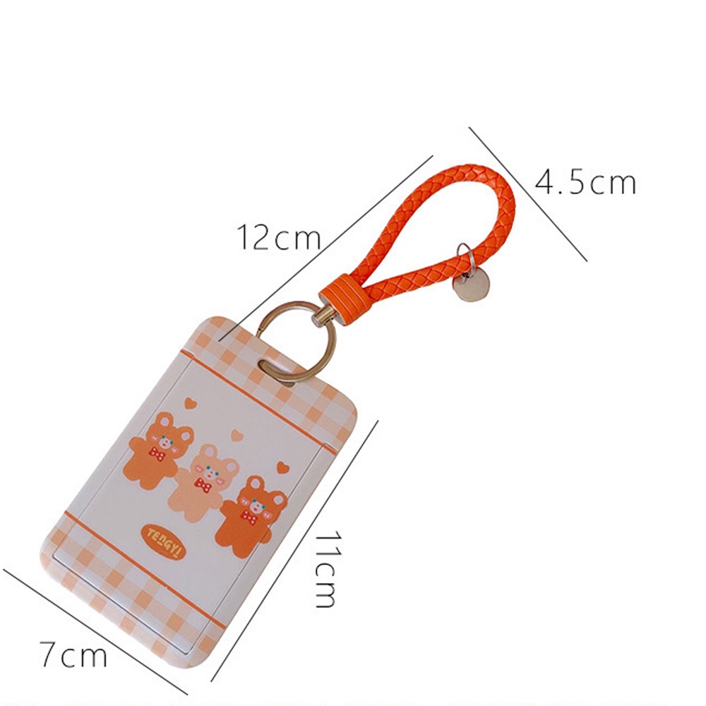 Aaron1 Bao Đựng Thẻ Id Có Dây Đeo Hình Gấu Dễ Thương Cho Bé Gái