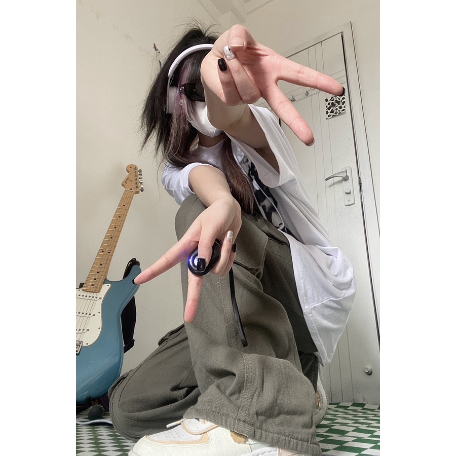 Quần jean dài ống rộng thiết kế độc đáo thời trang dành cho nữ