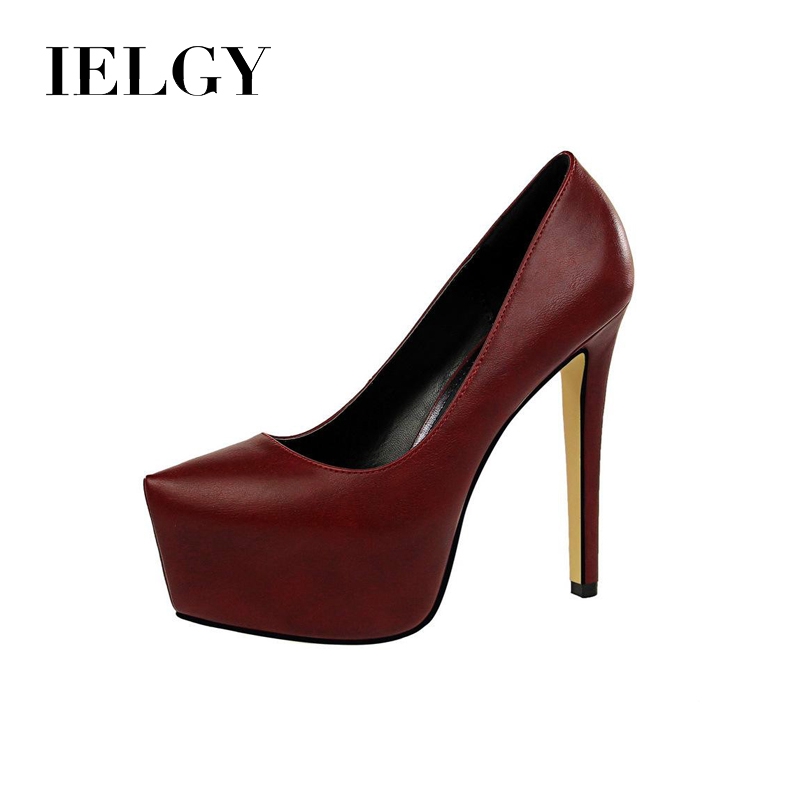 IELGY Giày Cao Gót 13.5CM Chống Thấm Nước Thiết Kế Đơn Giản Quyến Rũ