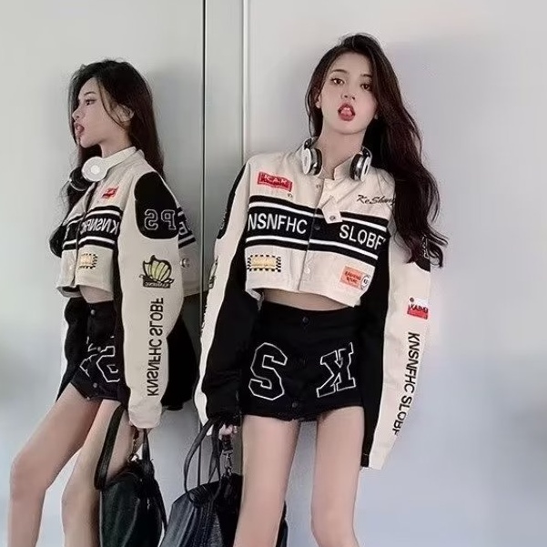 Áo Khoác Bóng Chày In Chữ Phong Cách Retro Mỹ Thời Trang Cho Nam