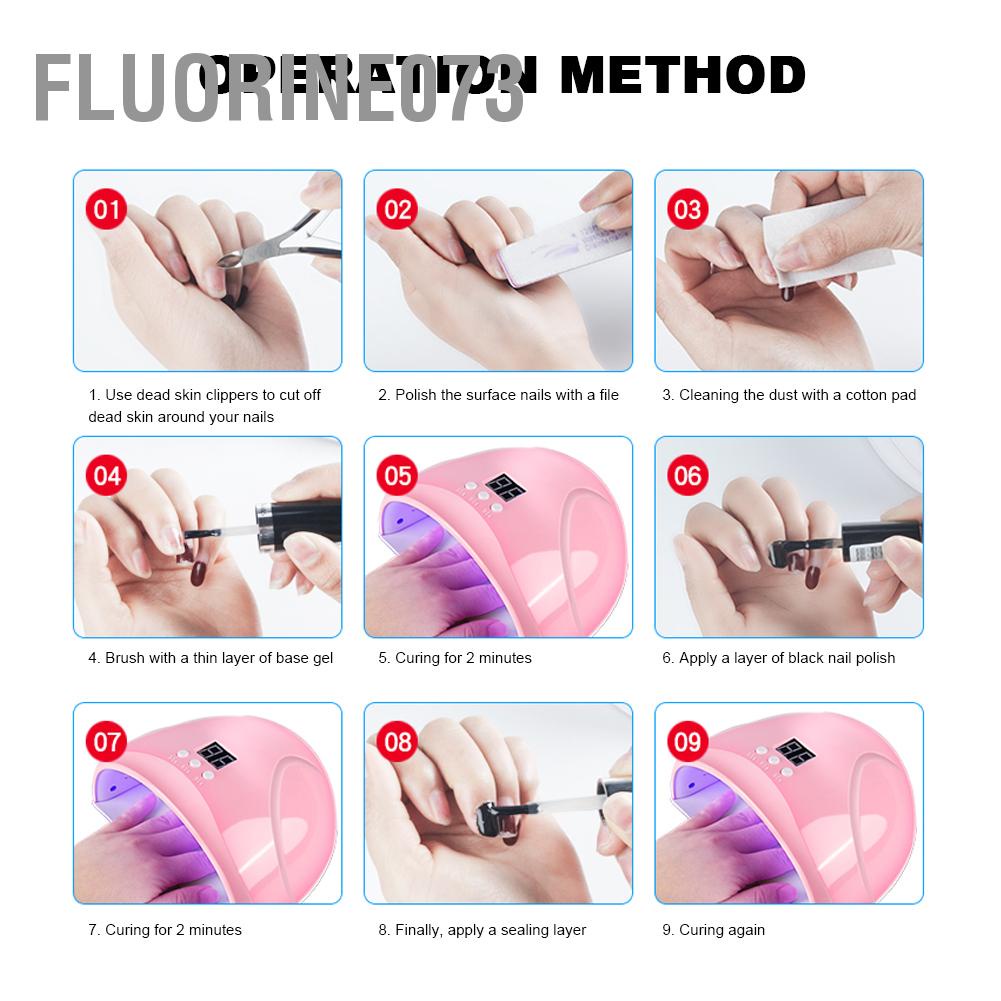 Fluorine073 36W Nail Gel chữa Light 12 Chip ánh sáng Cảm biến thông minh Đèn làm khô sơn móng tay