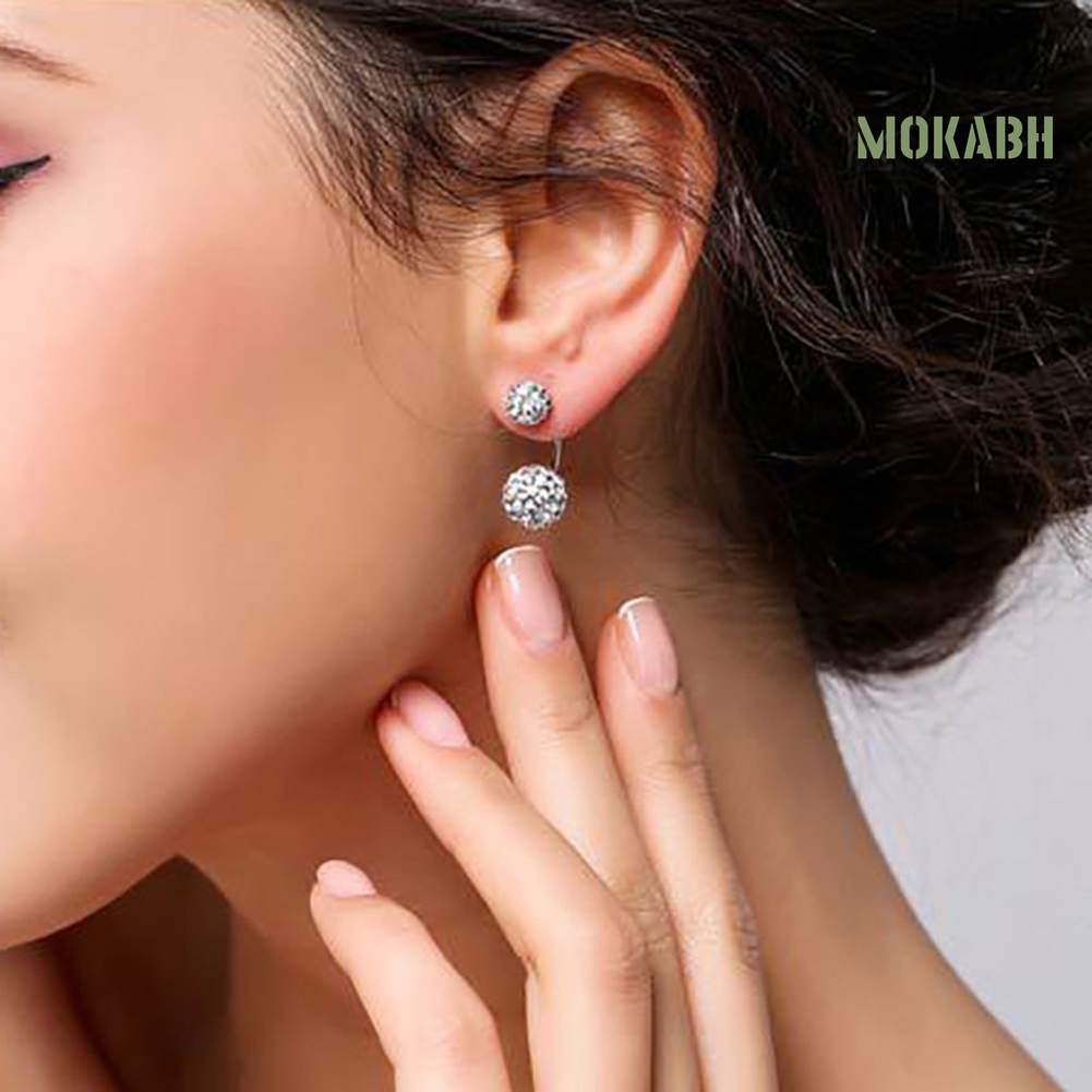 Bông Tai Hình Quả Bóng Đính Đá Thời Trang Dành Cho Nữ
