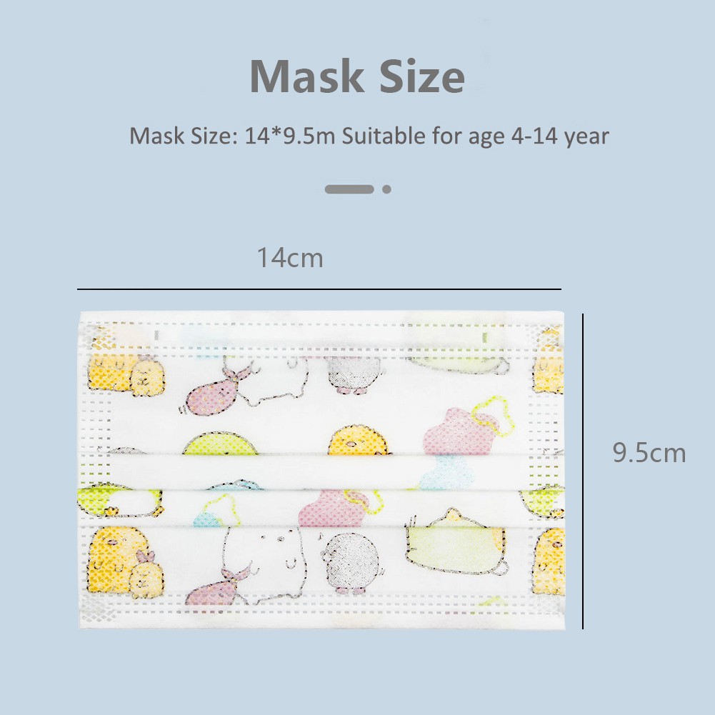 HW Hộp 50 Cái - Khẩu Trang Tế Trẻ Em Kid Mask Hình Siêu  3 Lớp Dễ Thương Dành Cho Bé