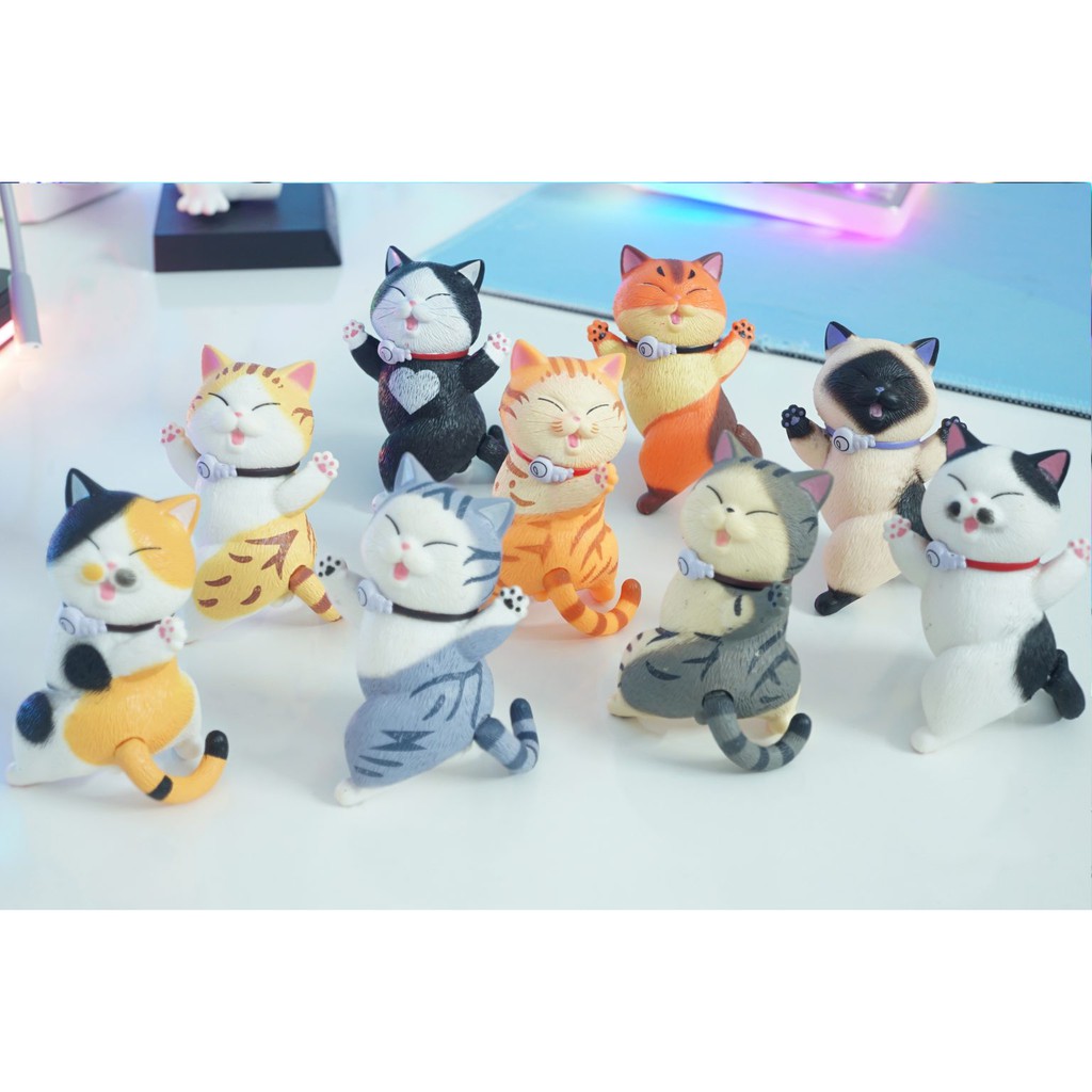 SET 9 MÔ HÌNH MÈO NHẢY MÚA KUTE 7CM