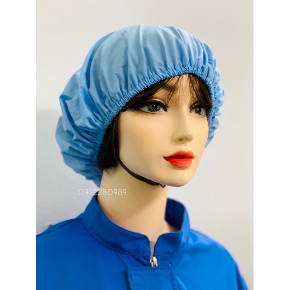 Nón bánh tiêu, Mũ tròn ngành bếp, thực phẩm vải silk _ Hình chụp thật