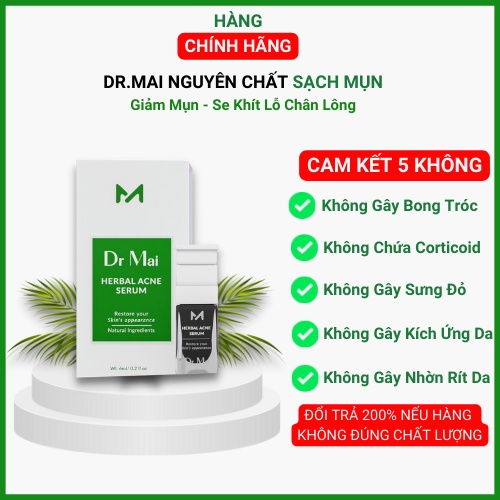 Serum Tri Mụn Dr Mai 6ml - Dr Mai Nguyên Chất Se Khít Lỗ Chân Lông + Kèm Quà Tặng