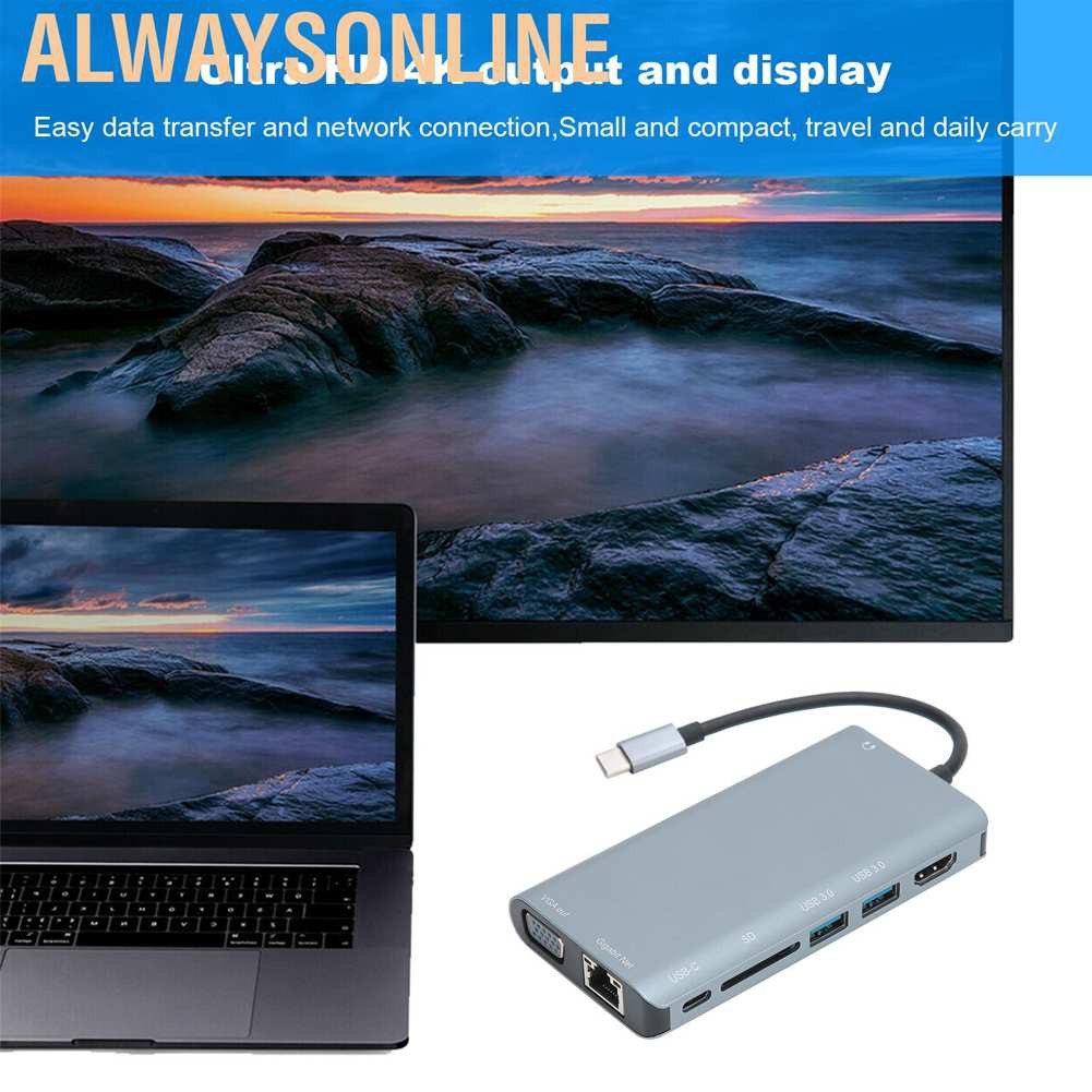 Bộ Chia Usb 3.0 8 Trong 1 4k Hdmi Vga Usb