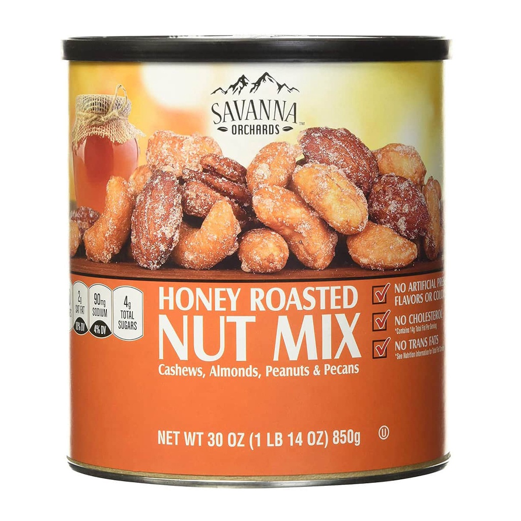 [DATE MỚI] Hạt Hỗn Hợp Rang Mật Ong Savana Gourmet Honey Roasted Nut Mix 850g (Chuẩn USA)