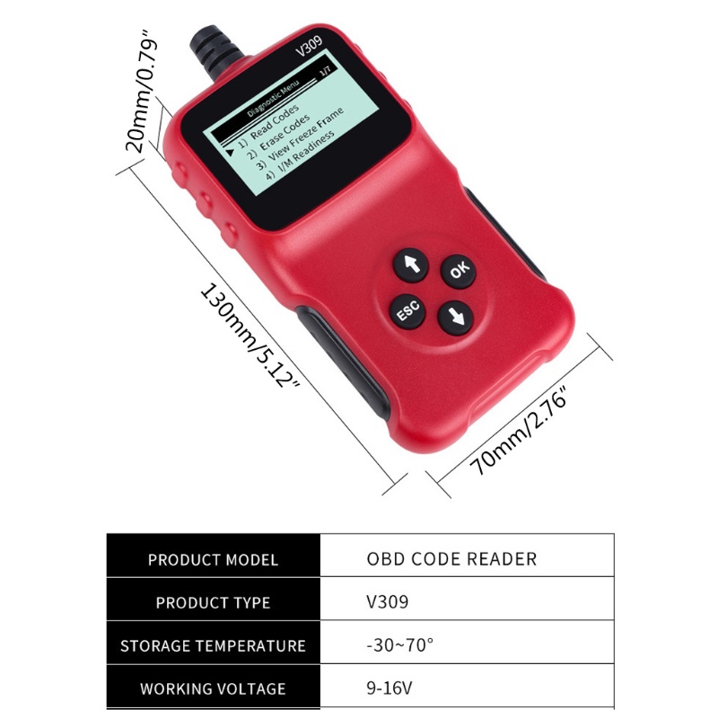 Thiết Bị Quét Kiểm Tra Lỗi Xe Hơi SUN OBD2 V309