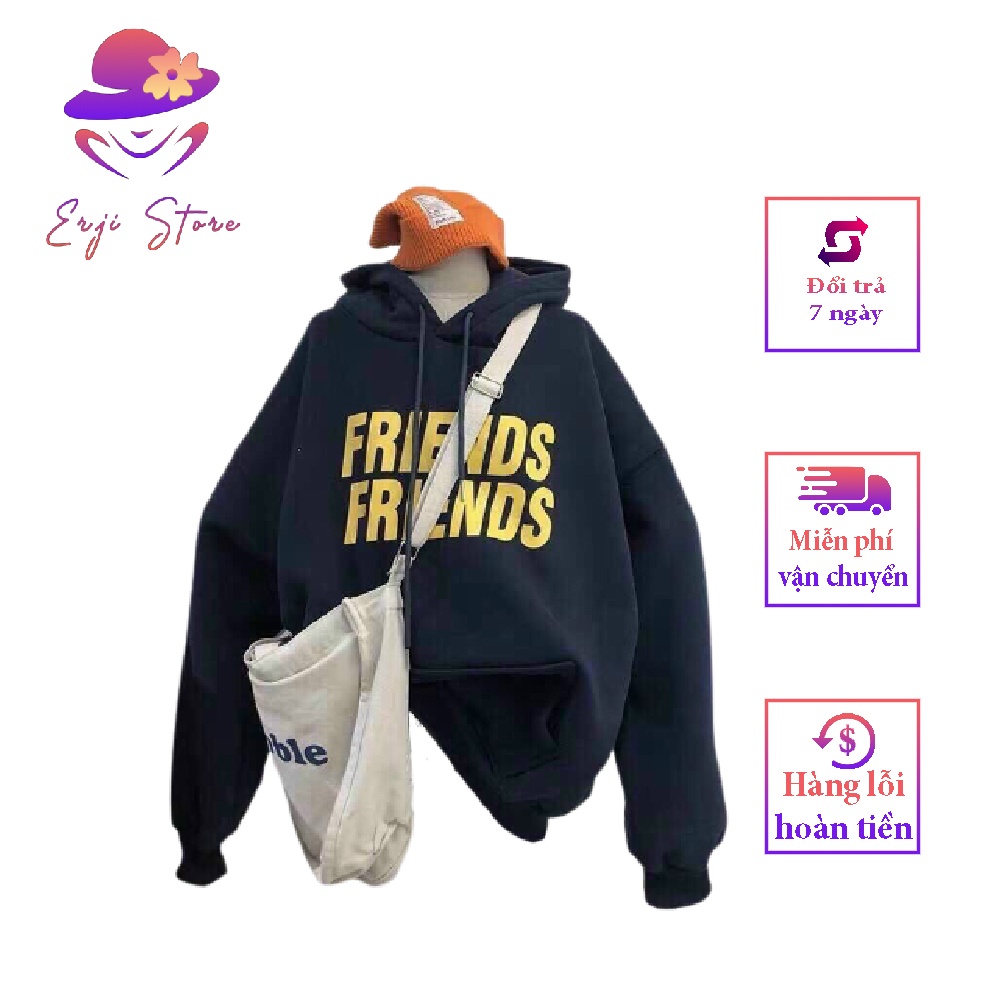 Áo Hoodie Logo Chữ FRIENDS Form Rộng Tay Bồng, Áo Hoodie Unisex Form Rộng Nhiều Màu