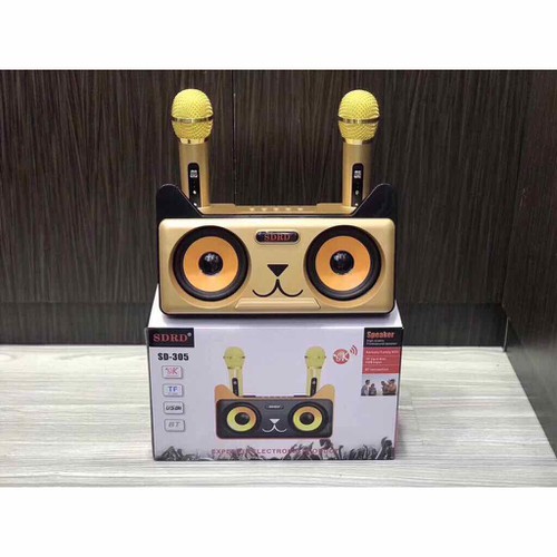 Loa Bluetooth mini 💝Freeship💝 Loa bluetooth karaoke SD-305 Kèm 2 MIC
