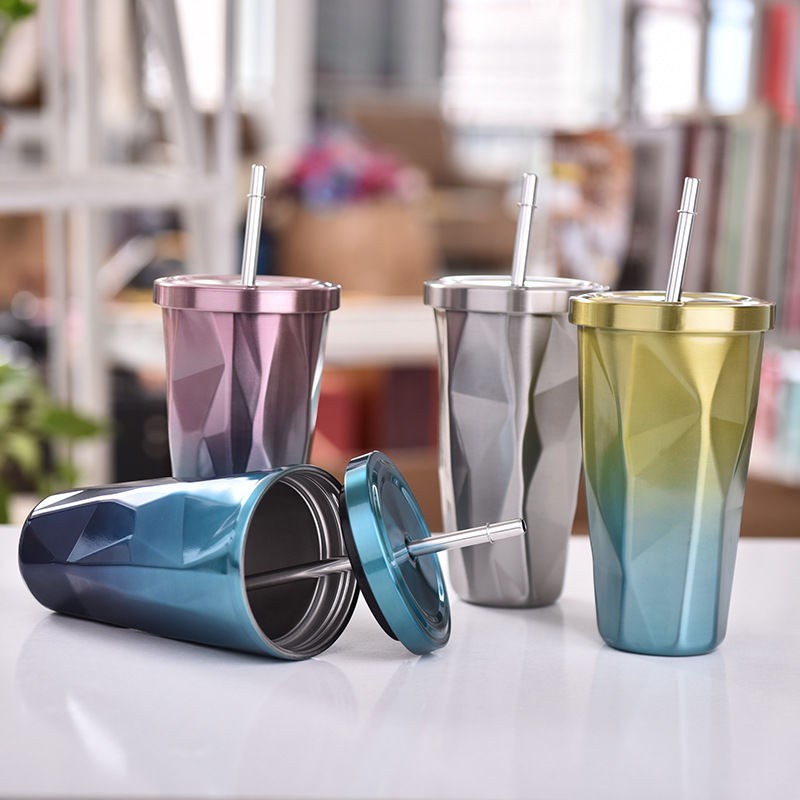 cốc đựng rơm bằng thép không gỉ 304 , nước dành cho nữ, trà sữa Tách học sinh người lớn ống hút Phiên bản màu đỏ
