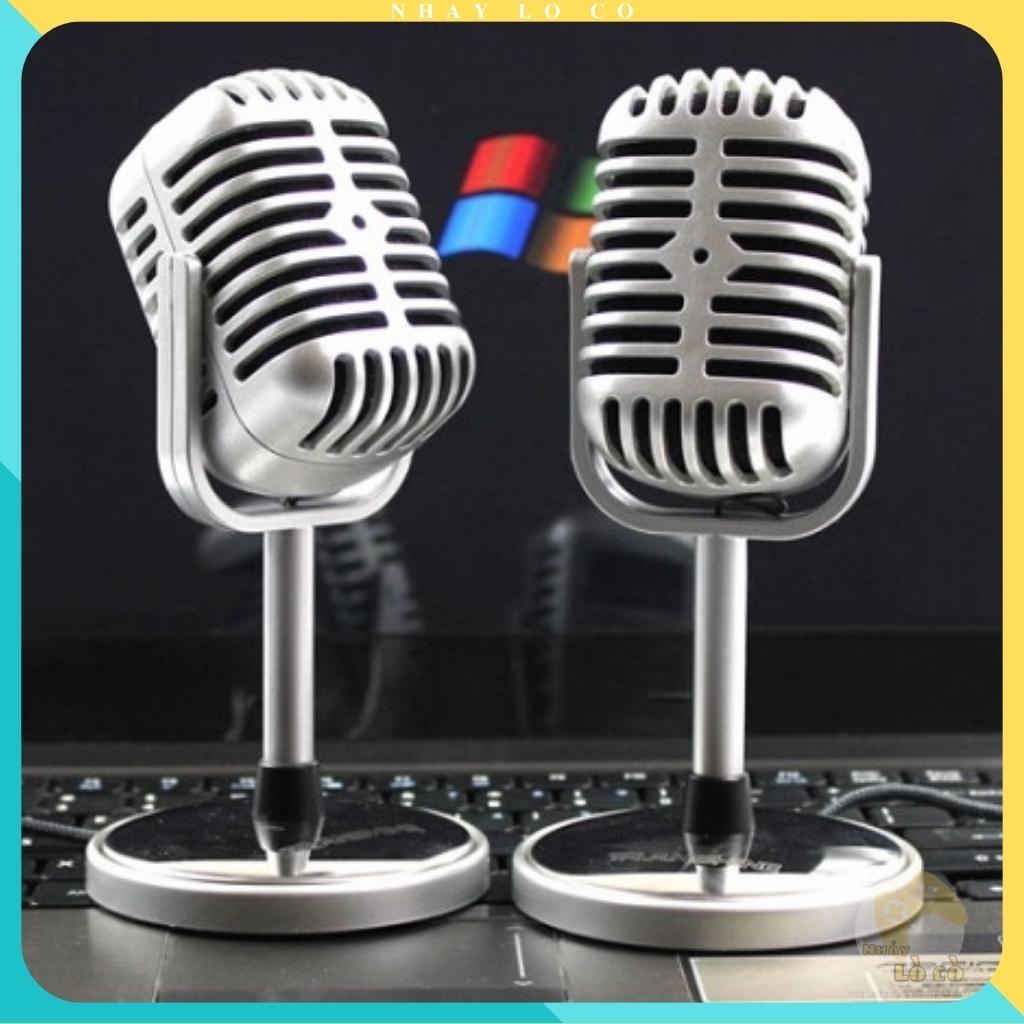 MICROPHONE THU ÂM RETRO CỔ ĐIỂN PC-058 SIÊU HOÀI CỔ, LỌC TIẾNG ỒN RẤT TỐT
