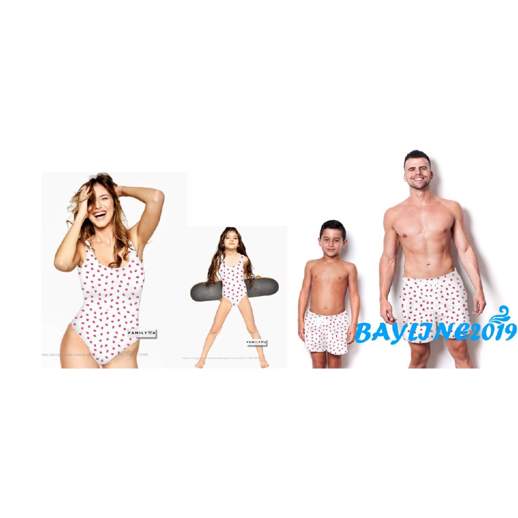 Bộ bikini gia đình họa tiết xinh xắn thời trang