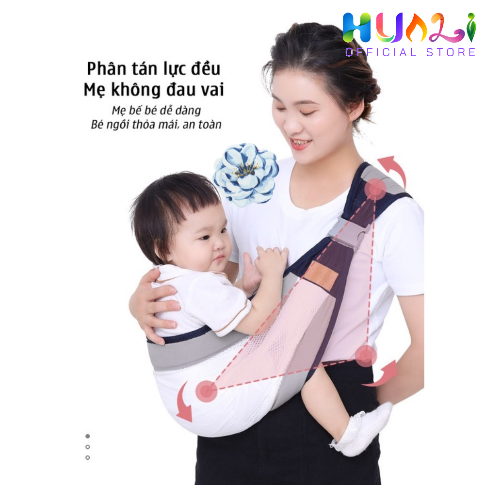 Đai Địu Em Bé Phía Trước Ngang Hông Siêu Nhẹ Tiện Lợi Cho Cha Mẹ