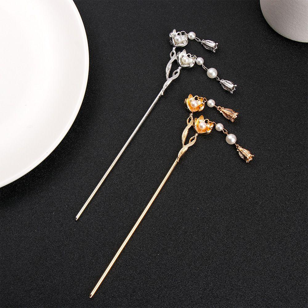 Trâm Cài Tóc Kim Loại Phối Tua Rua Kiểu Hán Phục Dễ Thương