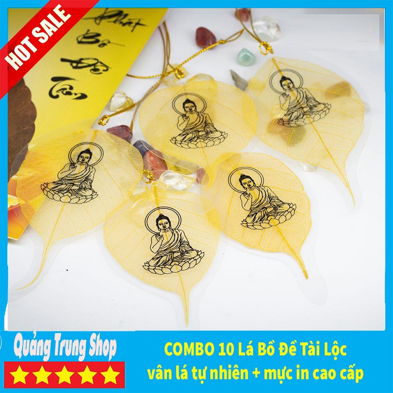 Combo 10 Lá Bồ Đề In Hình Phật