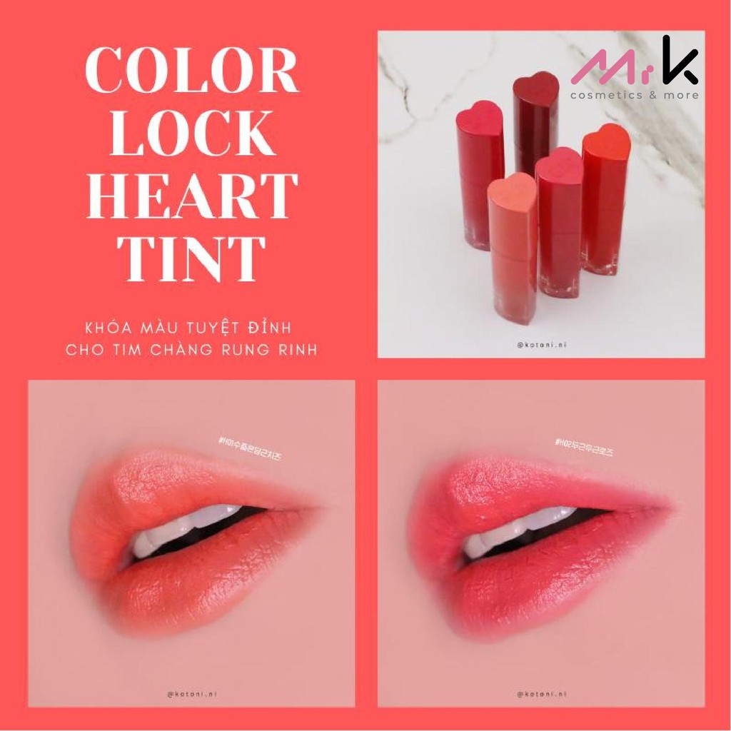 Son kem lì black rouge color lock heart tint