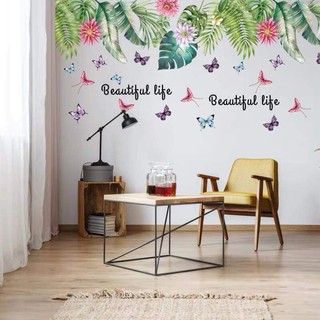 Decal dán tường tán lá