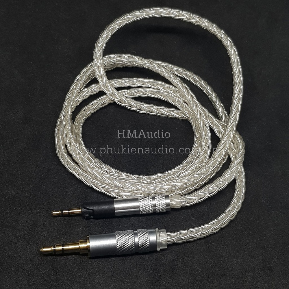 Dây tai nghe đồng mạ bạc OFC 1.0mm tết 8 - Sennheiser HD598