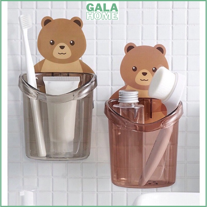 Cốc dán tường đa năng Cốc gấu dán tường đựng bàn chải GALA HOME