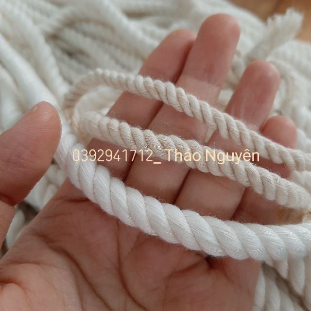 Sỉ 10kg dây thừng se macrame, dây cotton. (2mm, 3mm... 10mm)