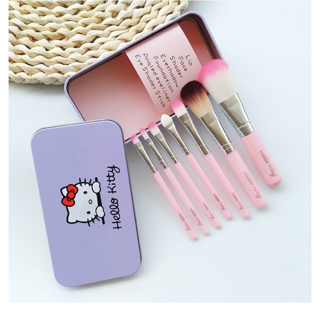 Bộ Cọ Trang Điểm🍑FREESHIP🍑cọ makeup mini 7in1 Hello Kitty Dễ Thương