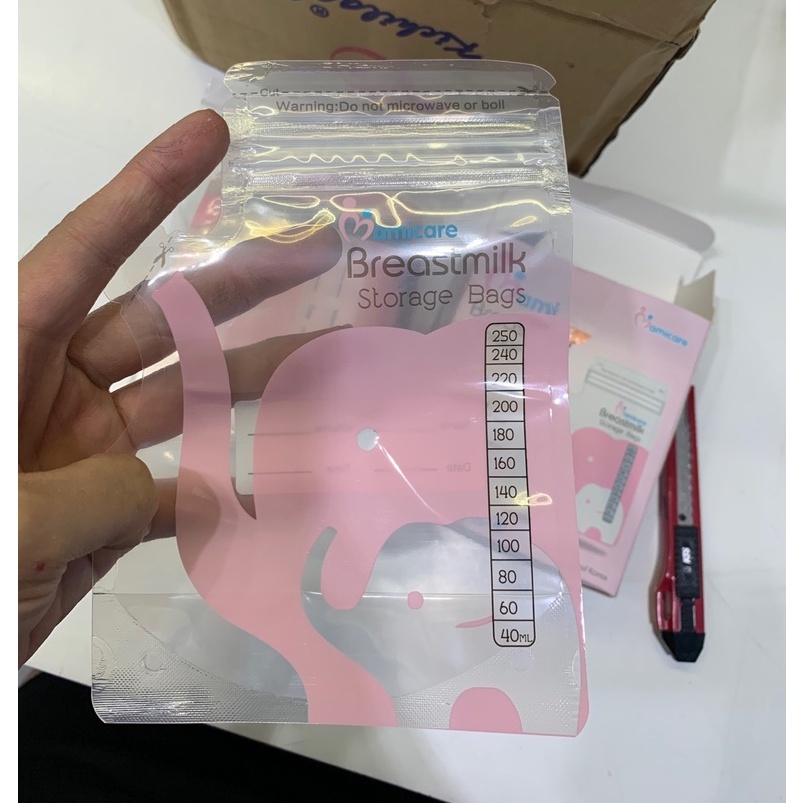Hộp 30 túi trữ sữa cảm biến nhiệt Kichilachi 150ml có vòi không chứa BPA hình voi