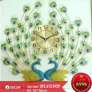 Đồng hồ treo tường công đôi xanh