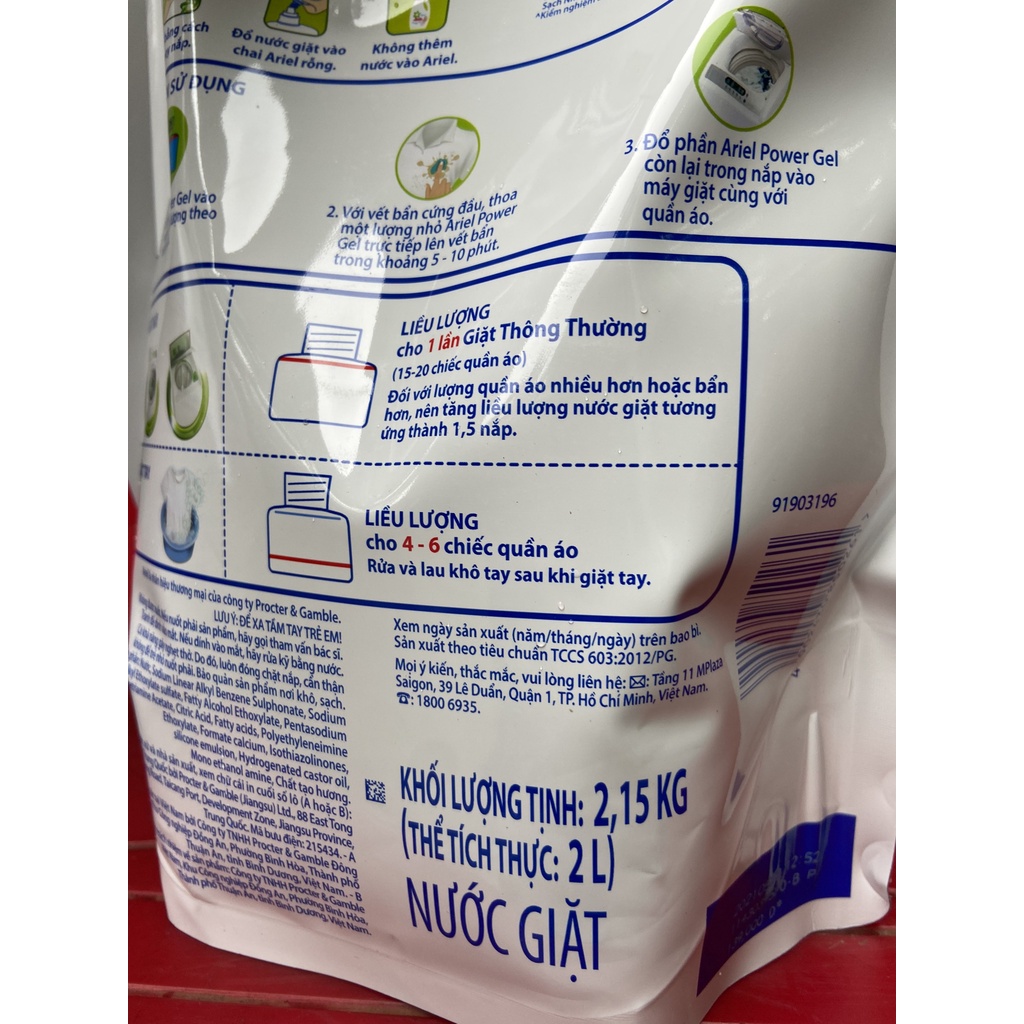 NƯỚC GIẶT ARIEL MATIC DỊU NHẸ HƯƠNG SẢ 2,15kg