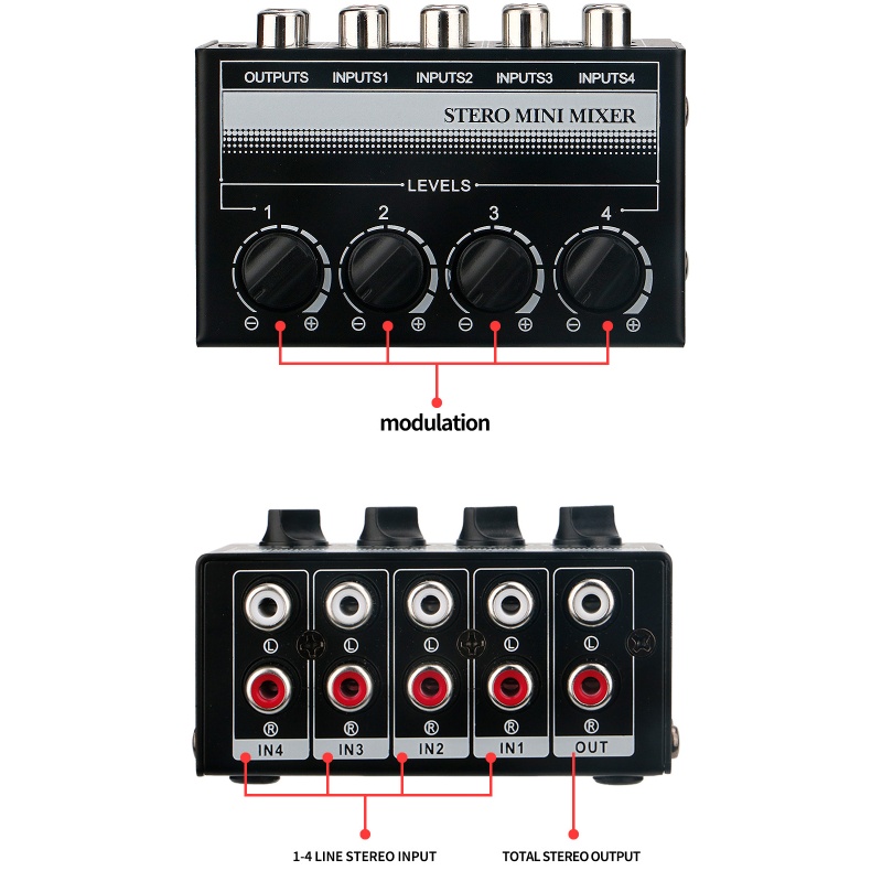 Máy Trộn Âm Thanh Nổi Mini zzz Không Cần Pin / Các Nguồn Khác Được Hoàn Thiện Độc Lập 100k Ohmic