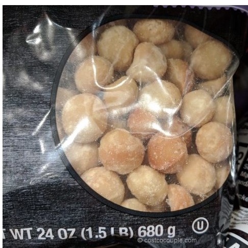 Nhân hạt maca rang muối biển Macadamia Nuts Dry Roasted with Sea Salt của Kirkland Mỹ bịch 680gr. date 04/23