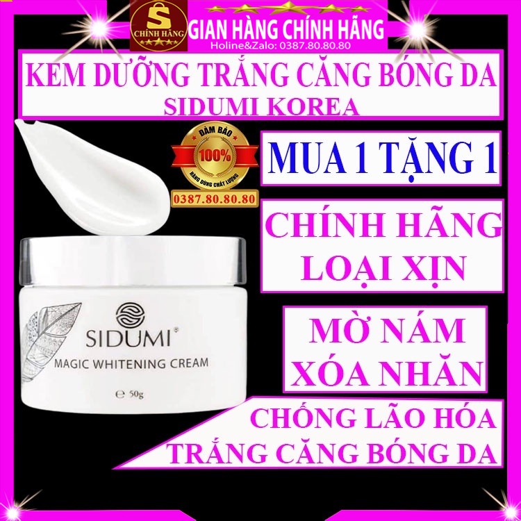 Kem dưỡng trắng căng bóng da Sidumi hàn quốc cho da mặt cổ tay chân body dành cho nữ nam bà bầu chống lão hóa Blue Love
