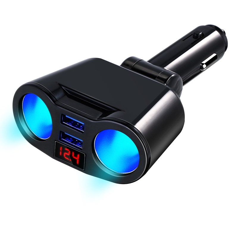 Tẩu Sạc Hai Cổng USB 5V 3.1A Tích Hợp Đèn LED Cho Xe Hơi