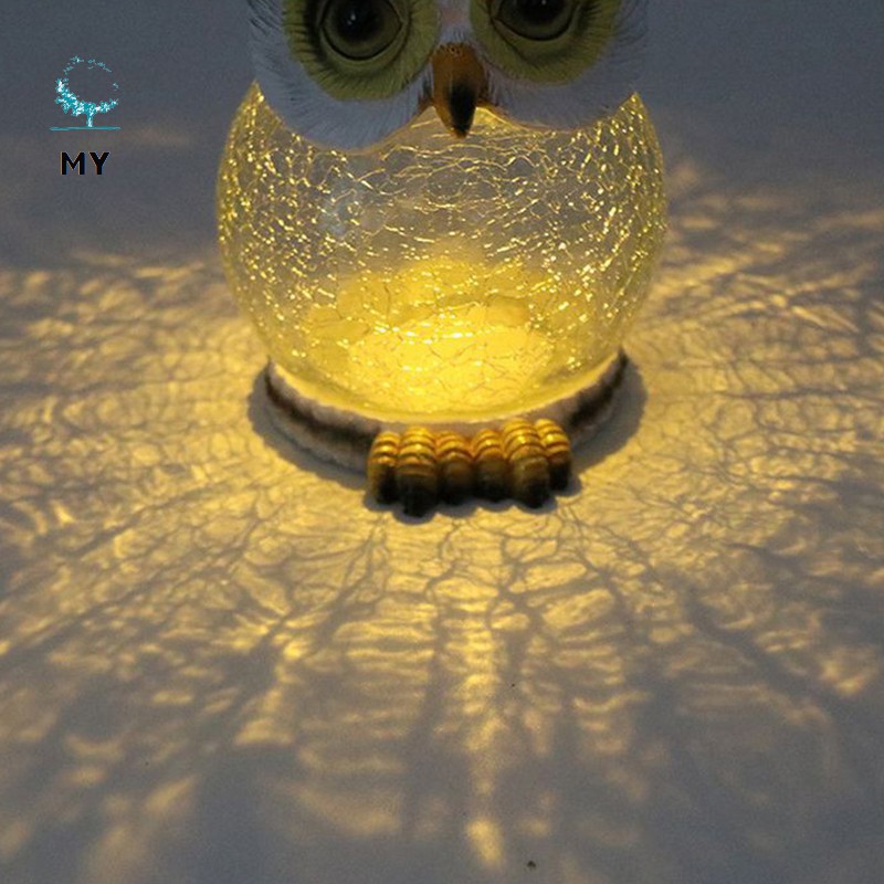 Đèn Led Năng Lượng Mặt Trời Chống Thấm Nước Hình Chim Cú Trang Trí Sân Vườn