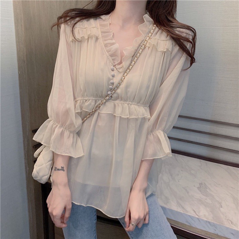 MS068 Áo voan bèo tay xoè siêu xinh