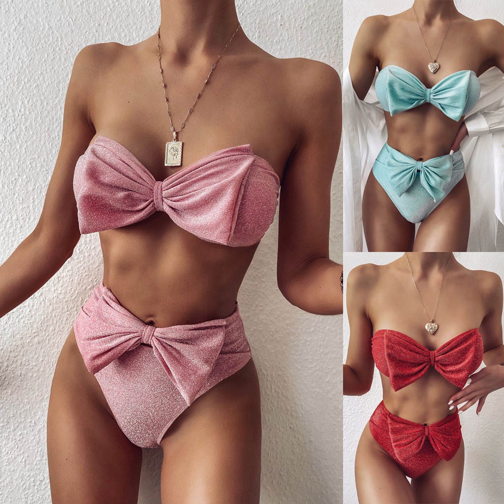 Bikini Phối Nơ Thiết Kế Nâng Ngực Cho Nữ