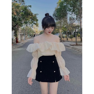 Áo voan tơ bẹt vai