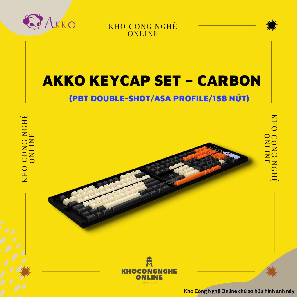 AKKO Keycap set – Carbon Retro (PBT Double-Shot/ASA profile/158 nút)