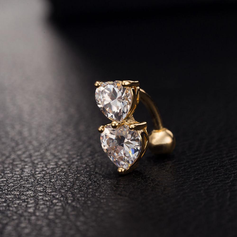 Khuyên Rốn Hình Trái Tim Đính Đá Thời Trang Cho Nữ