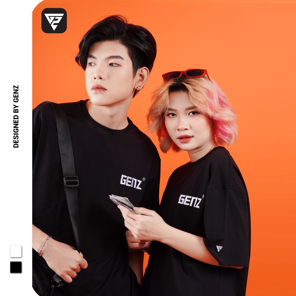Áo thun tay lỡ thêu chữ GENZ phông Unisex nam nữ Premium Cotton oversize form rộng | BigBuy360 - bigbuy360.vn