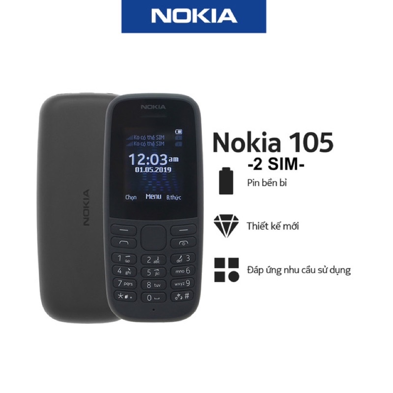 Điện thoại Nokia 105 Dual SIM ( 2022 ) máy mới nguyên hộp