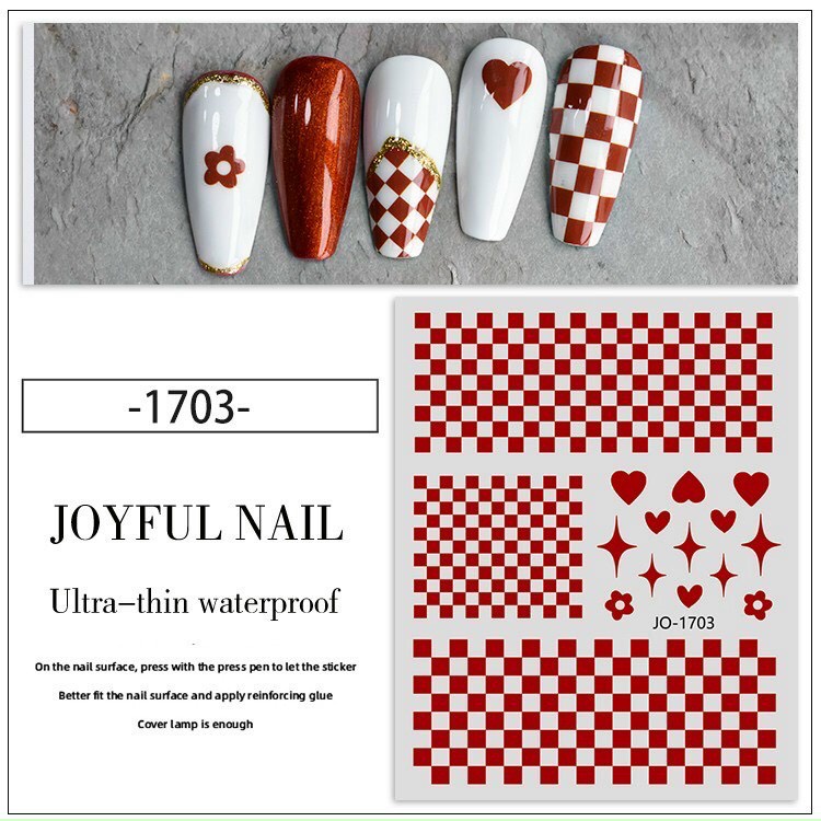 Sticker nail- Stick hình dán móng tay hoạ tiết thương hiệu, hoa, chữ