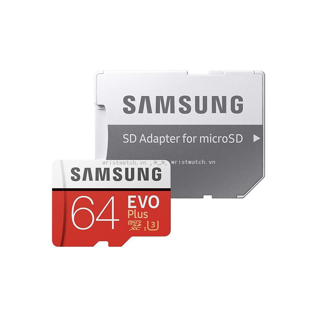 wrwa Thẻ Nhớ SamSung 80MB/S 64GB EVO Plus 10 Micro SDXC 64GB Kèm Đầu Chuyển Đổi Thẻ Nhớ